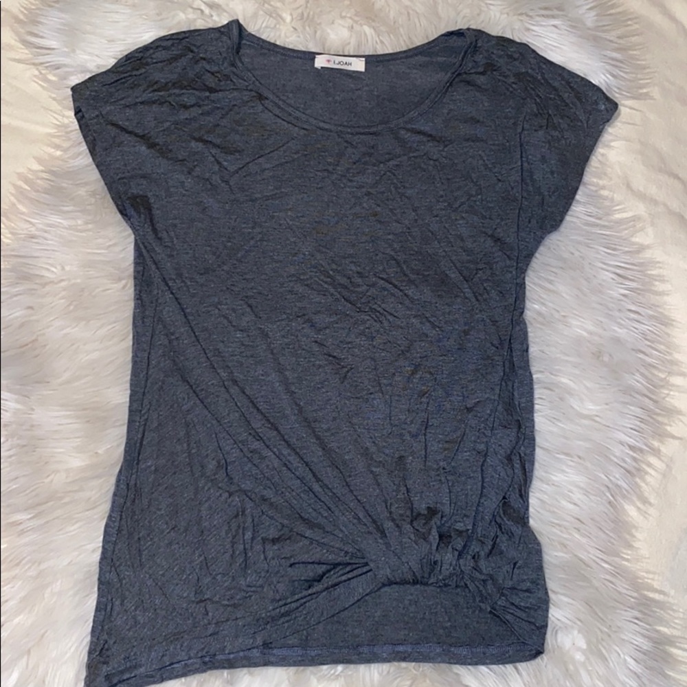 Grey Tee with Gathered Bottom